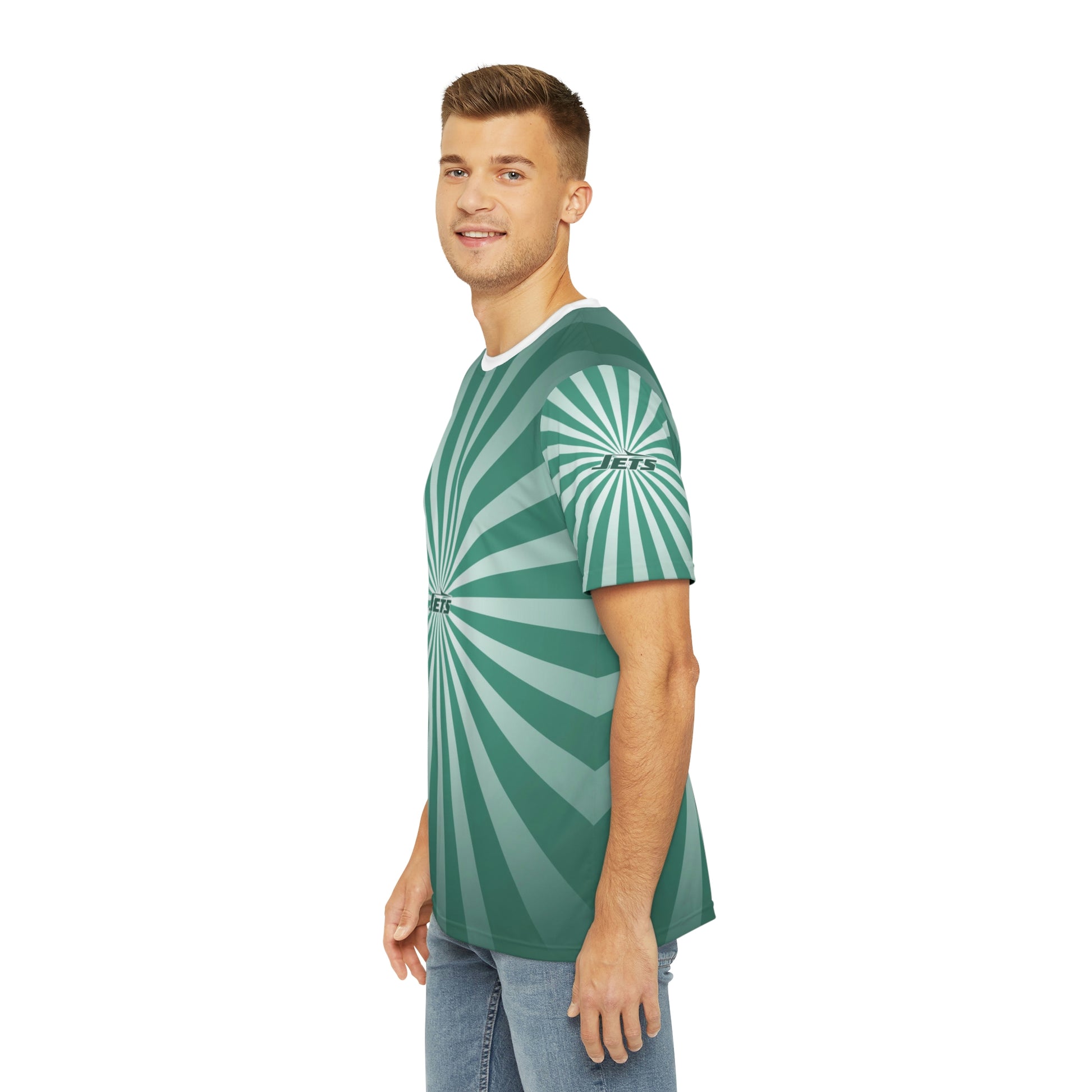 Geotrott NFL New York Jets Men's Polyester All Over Print Tee T-Shirt-All Over Prints-Geotrott