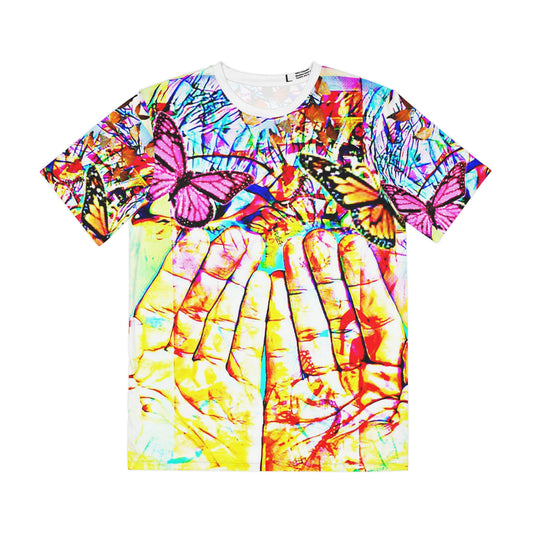 Copy Of Copy Of Eddy Bogaert Graffiti Bieber Statue Of Liberty Art Men'S Polyester Tee (Aop)