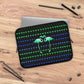 Getrott Blue Green Flamingos Kissing Pattern Black Laptop Sleeve