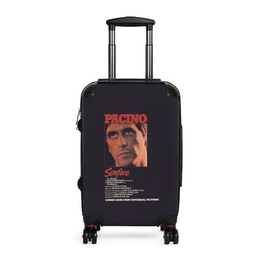 Getrott Scarface Movie Poster Collection Cabin Suitcase Inner Pockets Extended Storage Adjustable Telescopic Handle Inner Pockets Double wheeled Polycarbonate Hard-shell Built-in Lock
