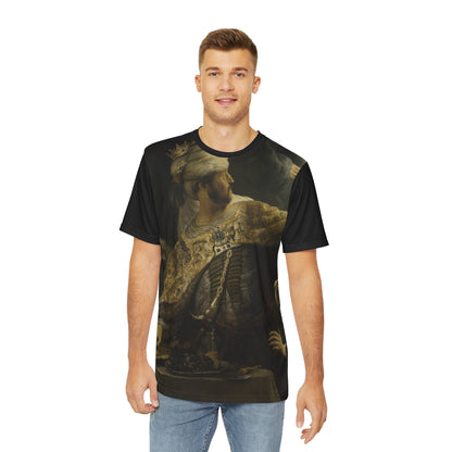 Belshazzars Feast Painting by Rembrandt Classic Art Men's Polyester Tee (AOP)-All Over Prints-Geotrott