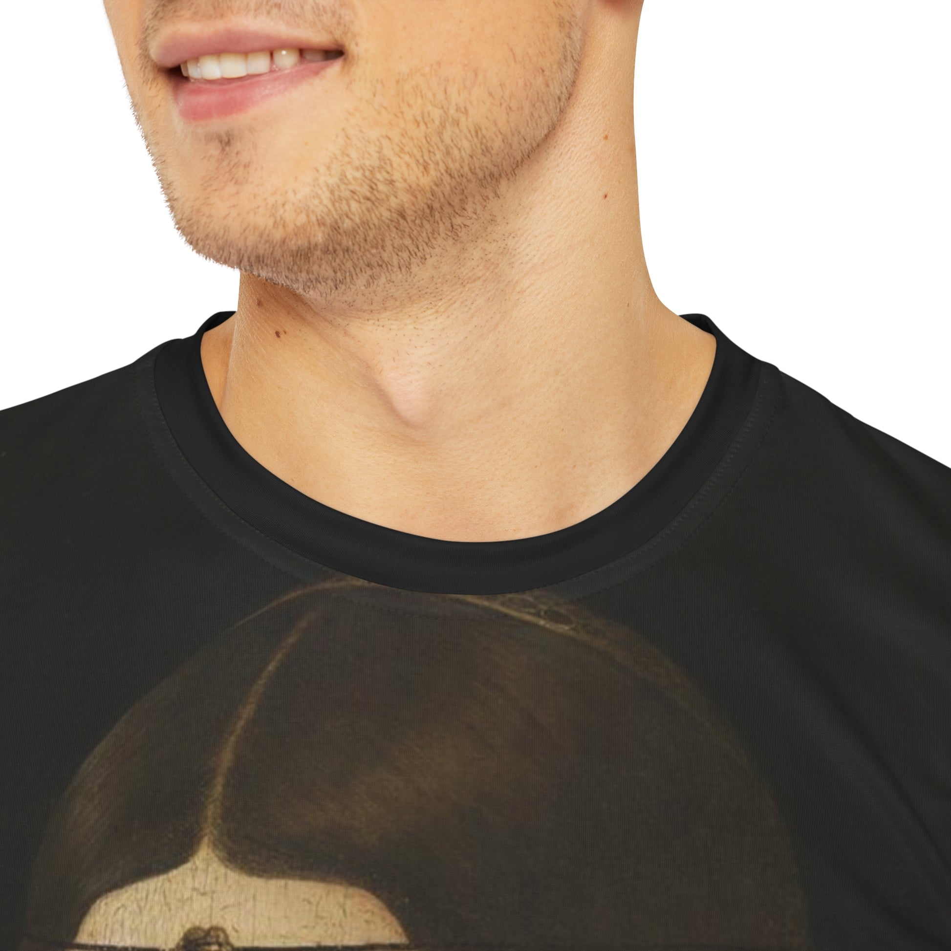 La Belle Ferronnière Painting by Leonardo da Vinci Classic Art Men's Polyester Tee (AOP)-All Over Prints-Geotrott