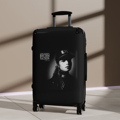 Getrott Janet Jackson Rhytm Nation 1814 Black Cabin Suitcase Extended Storage Adjustable Telescopic Handle Double wheeled Polycarbonate Hard-shell Built-in Lock-Bags-Geotrott