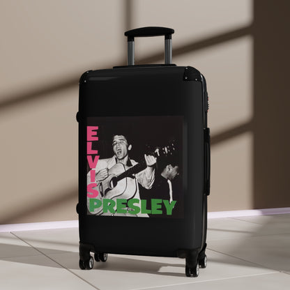 Getrott Elvis Presley Elvis Presley 1956 Black Cabin Suitcase Extended Storage Adjustable Telescopic Handle Double wheeled Polycarbonate Hard-shell Built-in Lock-Bags-Geotrott