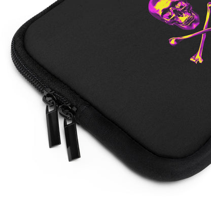 Getrott Pink Skull and Bones Black Laptop Sleeve-Laptop Sleeve-Geotrott