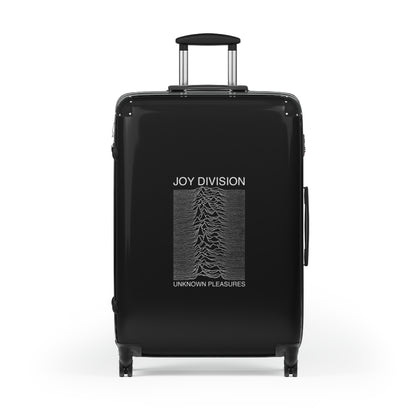 Getrott Joy Division Unknown Pleasures 1979 Black Cabin Suitcase Extended Storage Adjustable Telescopic Handle Double wheeled Polycarbonate Hard-shell Built-in Lock-Bags-Geotrott