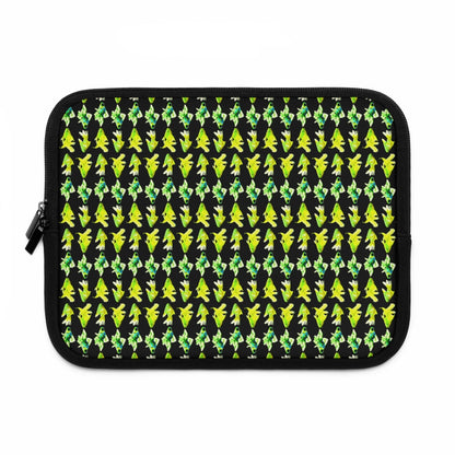 Getrott Green Goldfish Pattern Black Laptop Sleeve-Laptop Sleeve-Geotrott