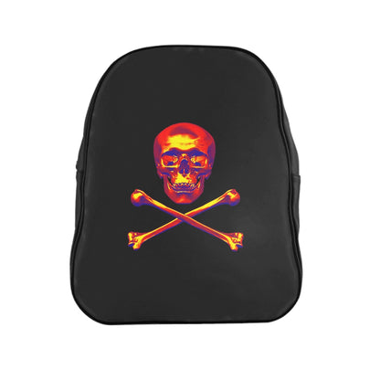 Getrott Skull and Bones Black Red Yellow Yellow School Backpack Carry-On Travel Check Luggage 4-Wheel Spinner Suitcase Bag Multiple Colors and Sizes