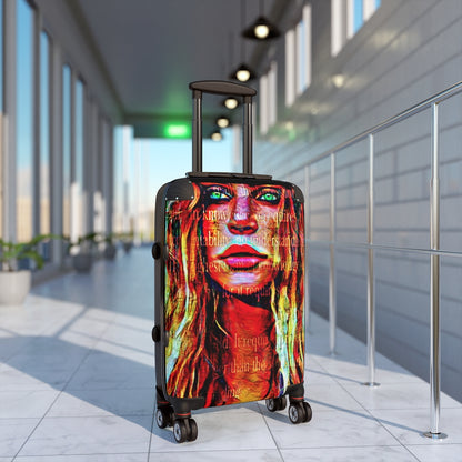 Getrott Eddy Bogaert Graffiti Art Girl Face 2 Cabin Suitcase Extended Storage Adjustable Telescopic Handle Double wheeled Polycarbonate Hard-shell Built-in Lock-Bags-Geotrott