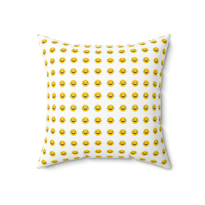 Geotrott Emojis Face with Tears of Joy White Spun Polyester Square Pillow-Home Decor-Geotrott