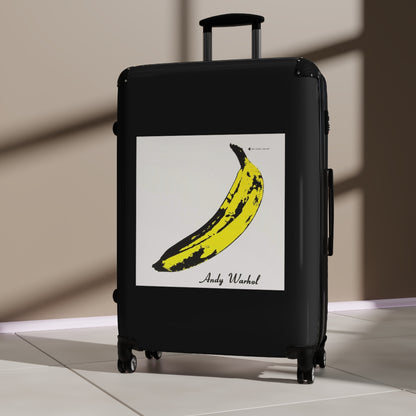 Getrott The Velvet Underground & Nico 1967 Album Cover Black Cabin Suitcase Extended Storage Adjustable Telescopic Handle Double wheeled Polycarbonate Hard-shell Built-in Lock-Bags-Geotrott