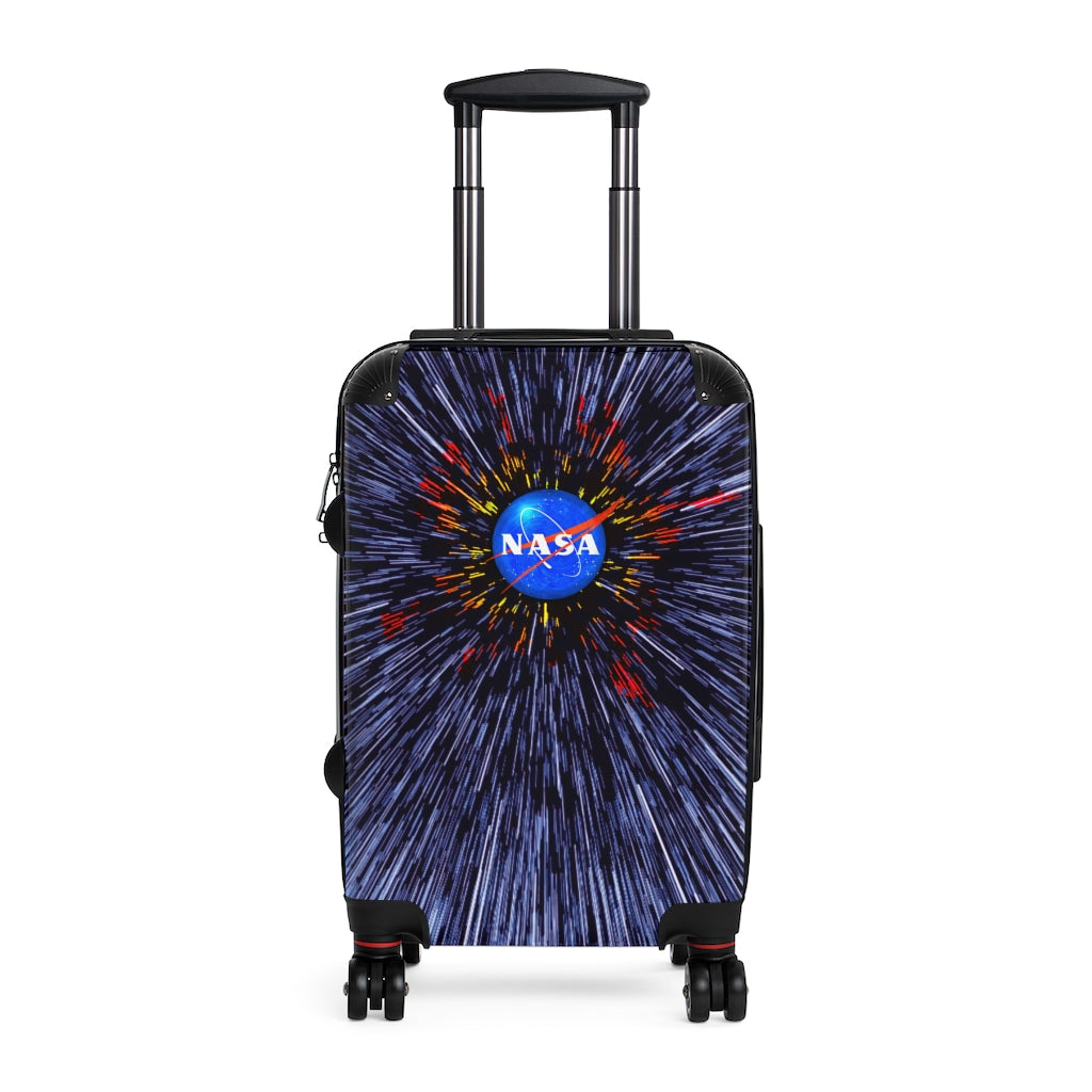 Getrott Nasa Warp Speed Logo Cabin Suitcase Inner Pockets Extended Storage Adjustable Telescopic Handle Inner Pockets Double wheeled Polycarbonate Hard-shell Built-in Lock