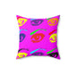 Geotrott Pink Warhol Style Eyes Art Multy Colored Eyes Grid Spun Polyester Square Pillow