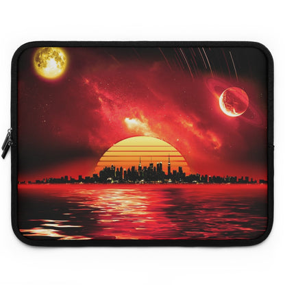 Getrott Space City Sunset Red Black Laptop Sleeve-Laptop Sleeve-Geotrott