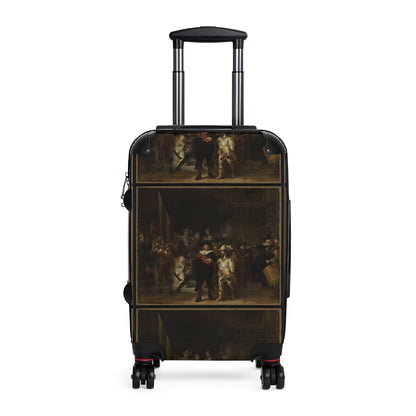 Getrott The Night Watch by Rembrandt Black Cabin Suitcase Extended Storage Adjustable Telescopic Handle Double wheeled Polycarbonate Hard-shell Built-in Lock-Bags-Geotrott