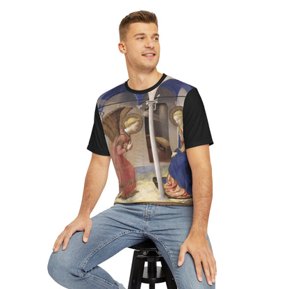 Leonardo da Vinci Annunciazione Classic Art Men's Polyester Tee (AOP)-All Over Prints-Geotrott