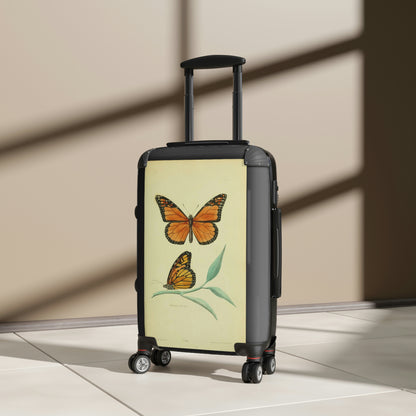 Getrott Monarch Butterfly Danaus Plexippus Nymphalidae Animalia Lepidoptera Arthropoda Cabin Suitcase Extended Storage Adjustable Telescopic Handle Double wheeled Polycarbonate Hard-shell Built-in Lock-Bags-Geotrott