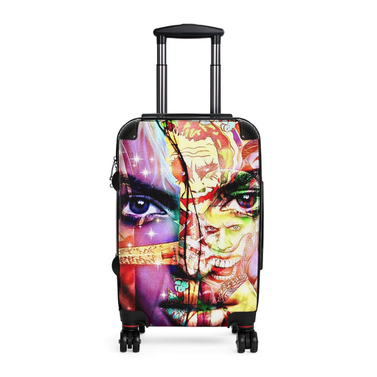 Getrott Eddy Bogaert Graffiti Art Girl Face 4 Cabin Suitcase Extended Storage Adjustable Telescopic Handle Double wheeled Polycarbonate Hard-shell Built-in Lock-Bags-Geotrott