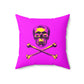 Geotrott Pink Skull & Bones Spun Polyester Square Pillow