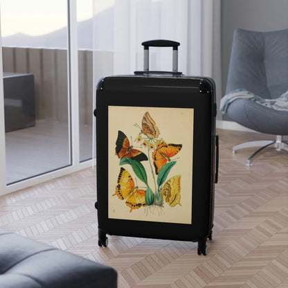 Getrott Butterflies Macrolepidopteran Rhopalocera Yellow Lepidoptera Cabin Suitcase Rolling Luggage Extended Storage Adjustable Telescopic Handle Double wheeled Polycarbonate Hard-shell Built-in Lock-Bags-Geotrott