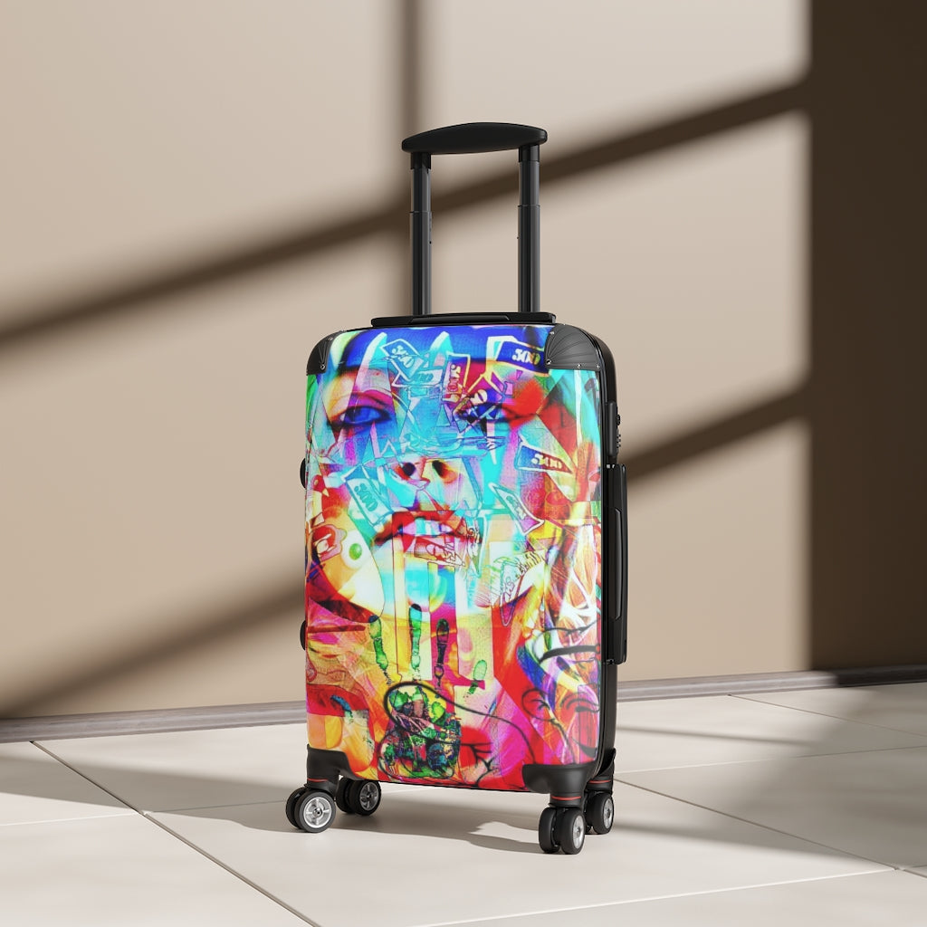 Getrott Eddy Bogaert Graffiti Art Goldie Hawn Cabin Suitcase Inner Pockets Extended Storage Adjustable Telescopic Handle Inner Pockets Double wheeled Polycarbonate Hard-shell Built-in Lock