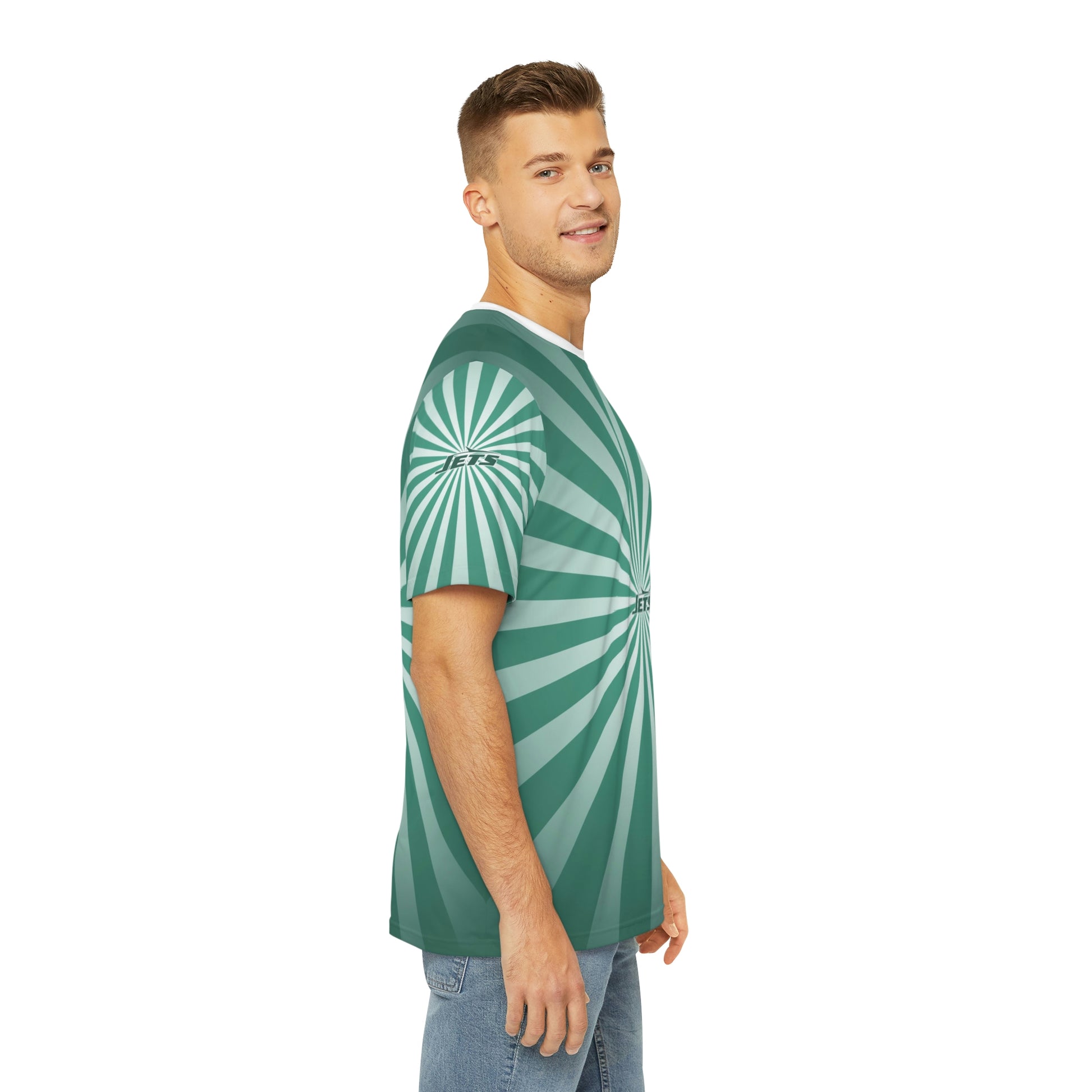 Geotrott NFL New York Jets Men's Polyester All Over Print Tee T-Shirt-All Over Prints-Geotrott