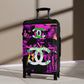 Getrott Chanellike Eddy Bogaert Graffiti Art Collection Black Cabin Suitcase Inner Pockets Extended Storage Adjustable Telescopic Handle Inner Pockets Double wheeled Polycarbonate Hard-shell Built-in Lock