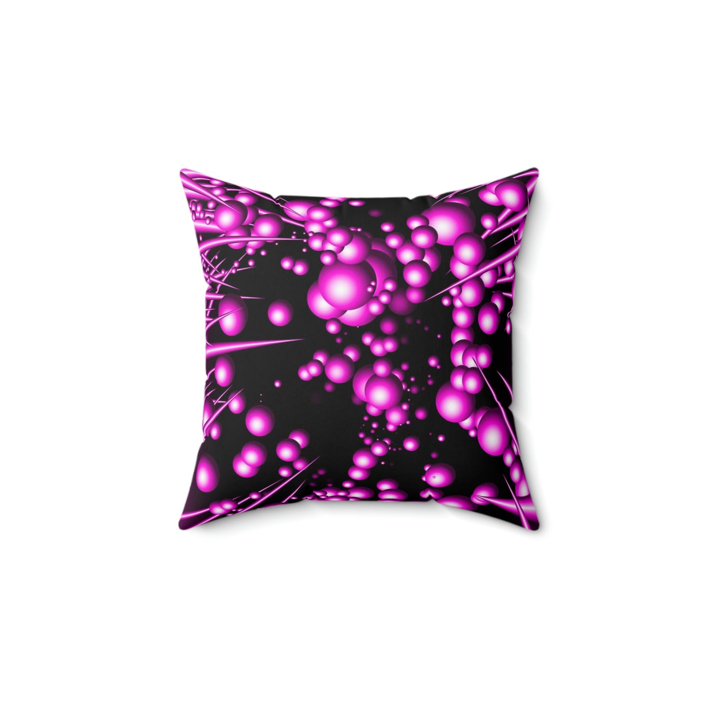 Pink Spines and Bubbles Spun Polyester Square Pillow