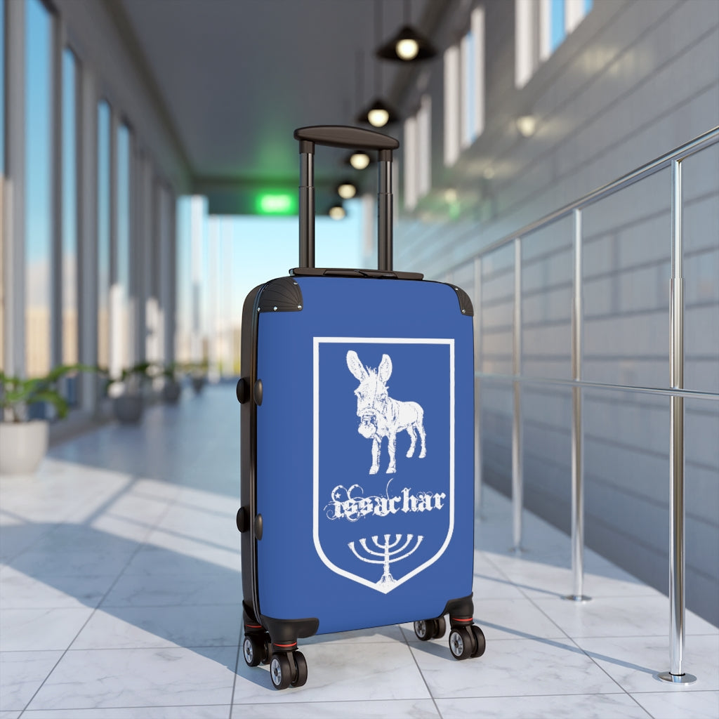 Getrott Tribes of Israel Issachar Blue Cabin Suitcase Inner Pockets Extended Storage Adjustable Telescopic Handle Inner Pockets Double wheeled Polycarbonate Hard-shell Built-in Lock