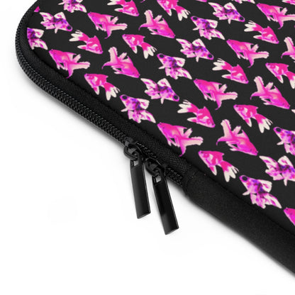 Getrott Pink Goldfish Pattern Black Laptop Sleeve-Laptop Sleeve-Geotrott