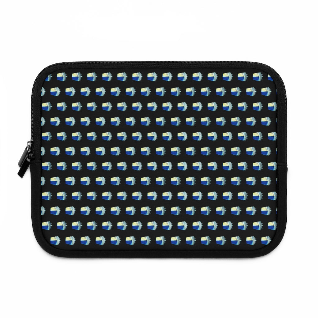 Getrott Old Blue Cruise Ships Pattern Black Laptop Sleeve-Laptop Sleeve-Geotrott