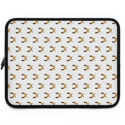 Getrott Gold Magnum Guns Pattern White Laptop Sleeve-Laptop Sleeve-Geotrott