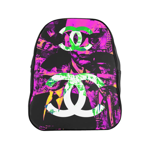 Getrott Inspired by C h a n e l Graffiti Pink School Backpack Carry-On Travel Check Luggage 4-Wheel Spinner Suitcase Bag Multiple Colors and Sizes-Bags-Geotrott