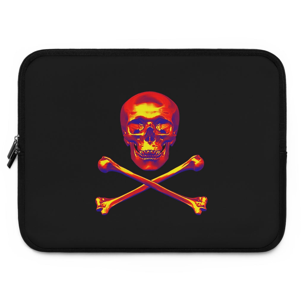 Getrott Blue Red Yellow Skull and Bones Black Laptop Sleeve