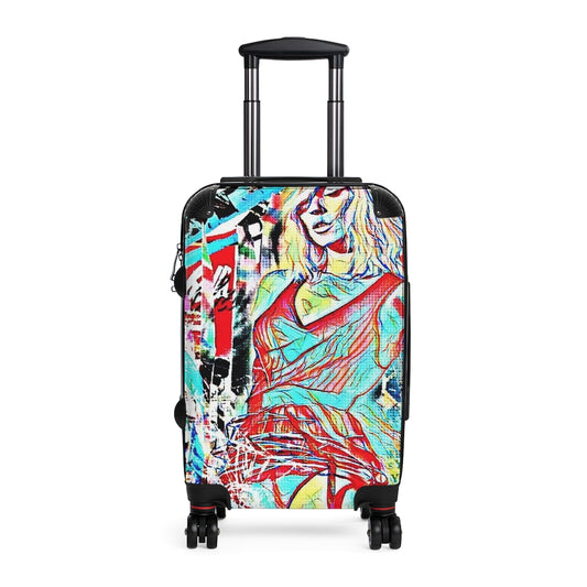 Getrott Eddy Bogaert Graffiti Art Taylor Swift like Cabin Suitcase Extended Storage Adjustable Telescopic Handle Double wheeled Polycarbonate Hard-shell Built-in Lock-Bags-Geotrott