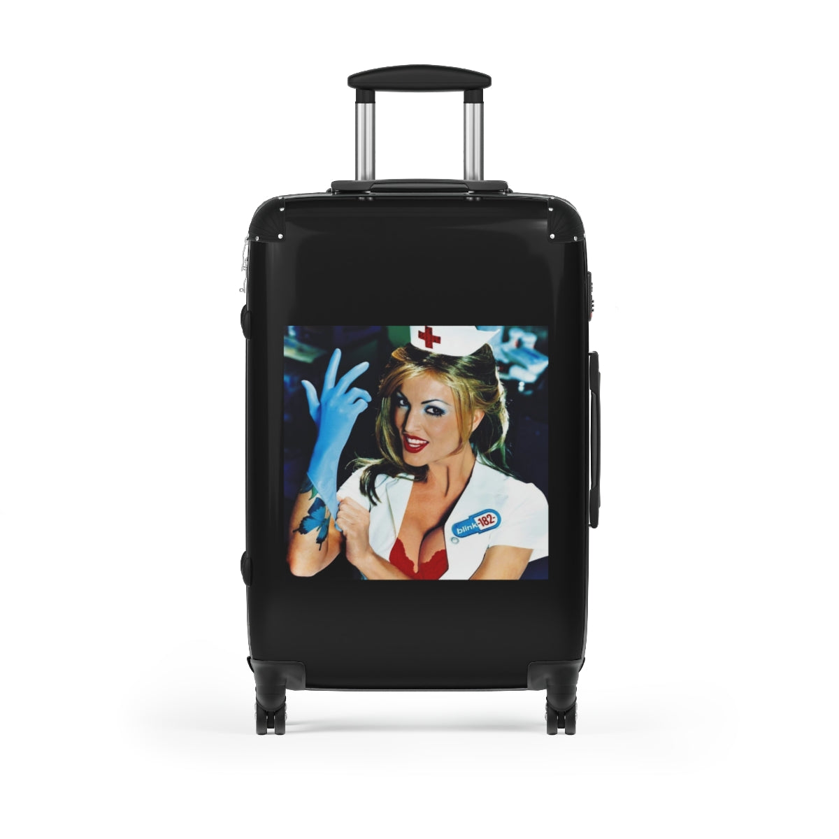 Getrott Blink182 Enema of the State 1999 Black Cabin Suitcase Extended Storage Adjustable Telescopic Handle Double wheeled Polycarbonate Hard-shell Built-in Lock-Bags-Geotrott