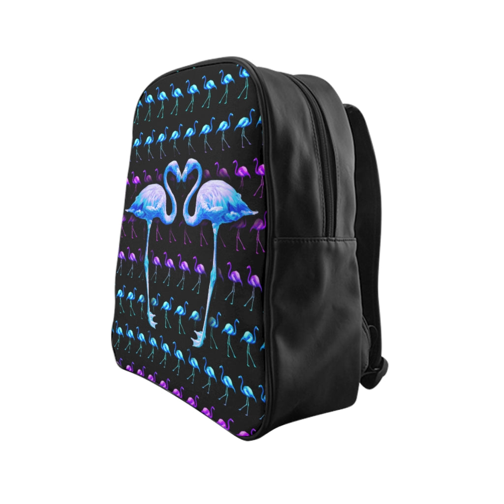 Getrott Blue Flamingo Padded Black School Backpack Carry-On Travel Check Luggage 4-Wheel Spinner Suitcase Bag Multiple Colors and Sizes
