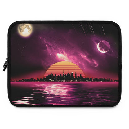 Getrott Space City Sunset Red Black Laptop Sleeve-Laptop Sleeve-Geotrott