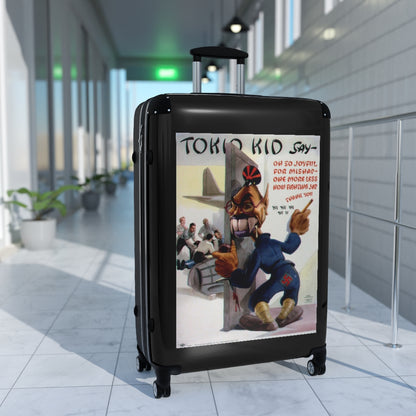 Getrott Tokio Kid Say Oh So Joyfull World Classic Poster Black Cabin Suitcase Extended Storage Adjustable Telescopic Handle Double wheeled Polycarbonate Hard-shell Built-in Lock-Bags-Geotrott