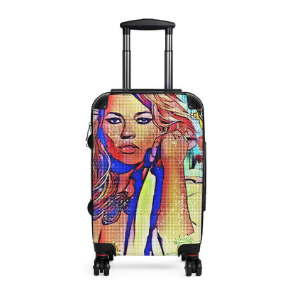 Getrott Eddy Bogaert Graffiti Art Girl Kate Moss Cabin Suitcase Extended Storage Adjustable Telescopic Handle Double wheeled Polycarbonate Hard-shell Built-in Lock-Bags-Geotrott