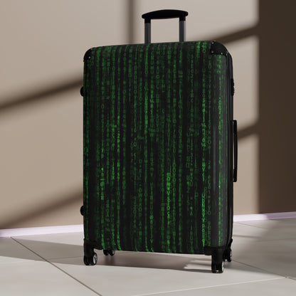 Getrott The Matrix Reloaded Resurrections Revolutions Trilogy Matrixmovies Glitch in the Matrix Animatrix Keanu Reeves World Classic Poster Black Cabin Suitcase Carry-On Travel Check Luggage 4-Wheel Spinner Suitcase Bag Multiple Colors and Sizes-Bags-Geotrott