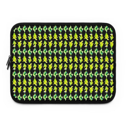 Getrott Green Goldfish Pattern Black Laptop Sleeve-Laptop Sleeve-Geotrott