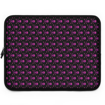 Getrott Pink Skull and Bones Pattern Black Laptop Sleeve-Laptop Sleeve-Geotrott