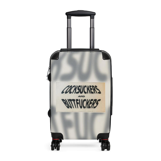 Getrott CockSuckers and ButtFuckers Party Flyer NYC Cabin Suitcase Extended Storage Adjustable Telescopic Handle Double wheeled Polycarbonate Hard-shell Built-in Lock-Bags-Geotrott