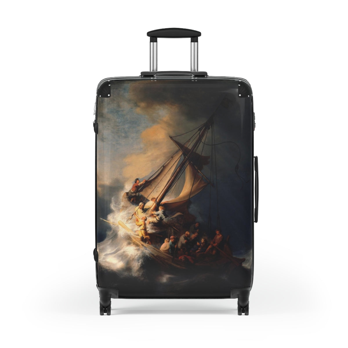 Getrott Christ in The Storm on the Sea of Galilee Rembrandt Black Cabin Suitcase Extended Storage Adjustable Telescopic Handle Double wheeled Polycarbonate Hard-shell Built-in Lock-Bags-Geotrott