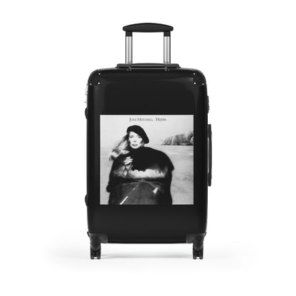 Getrott Joni Mitchell Hejira 1976 Black Cabin Suitcase Extended Storage Adjustable Telescopic Handle Double wheeled Polycarbonate Hard-shell Built-in Lock-Bags-Geotrott