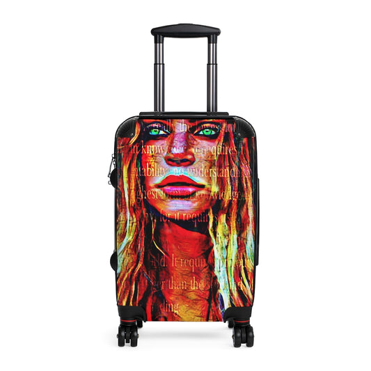 Getrott Eddy Bogaert Graffiti Art Girl Face 2 Cabin Suitcase Extended Storage Adjustable Telescopic Handle Double wheeled Polycarbonate Hard-shell Built-in Lock-Bags-Geotrott