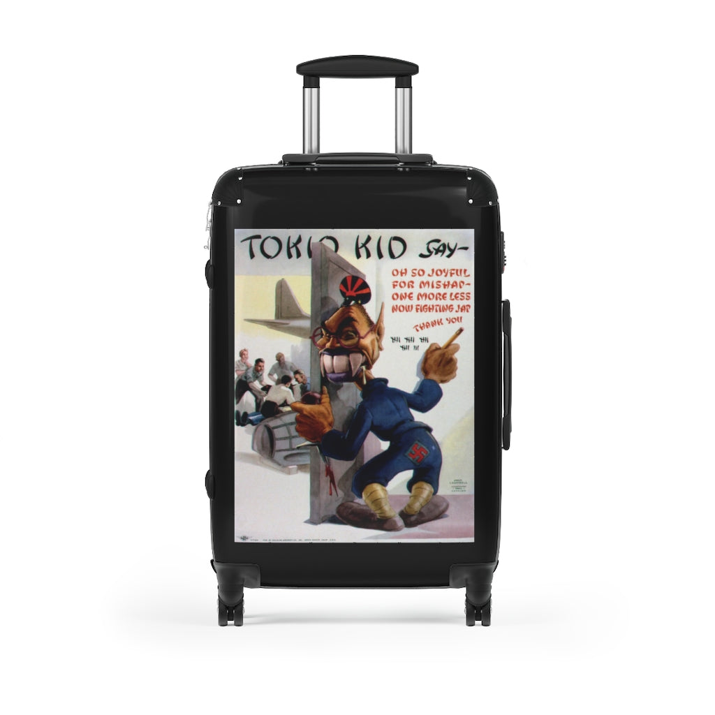 Getrott Tokio Kid Say Oh So Joyfull World Classic Poster Black Cabin Suitcase Extended Storage Adjustable Telescopic Handle Double wheeled Polycarbonate Hard-shell Built-in Lock-Bags-Geotrott