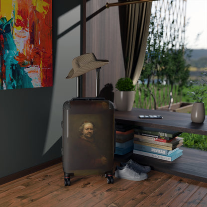 Getrott Rembrandt Self Portrait at the Age of 63 Rembrandt Black Cabin Suitcase Extended Storage Adjustable Telescopic Handle Double wheeled Polycarbonate Hard-shell Built-in Lock-Bags-Geotrott