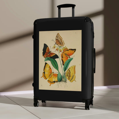 Getrott Butterflies Macrolepidopteran Rhopalocera Yellow Lepidoptera Cabin Suitcase Rolling Luggage Extended Storage Adjustable Telescopic Handle Double wheeled Polycarbonate Hard-shell Built-in Lock-Bags-Geotrott